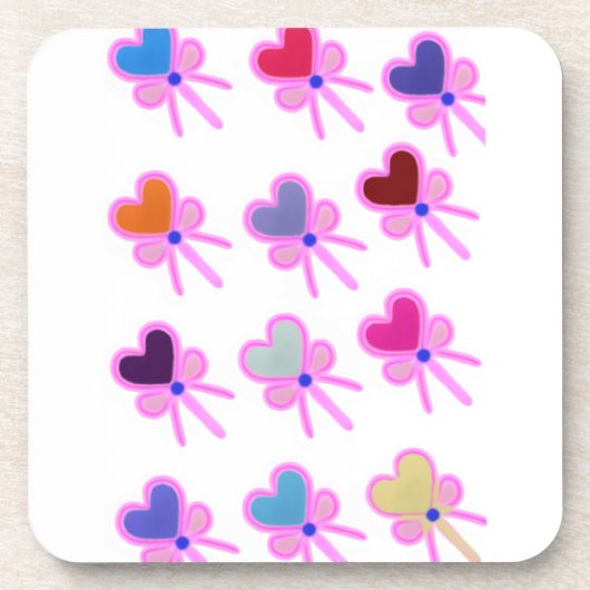  Heart Bow Pattern Personalized Gift Crew Socks Getränkeuntersetzer (Vorderseite)