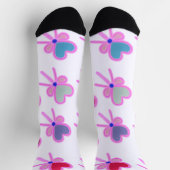  Heart Bow Pattern Personalized Gift Crew Socks Socken (Oben)