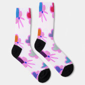  Heart Bow Pattern Personalized Gift Crew Socks Socken (Rechts)