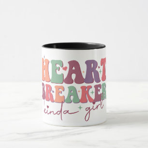 Heart Breaker Kinds Girl Retro Schriftart Funny Tasse