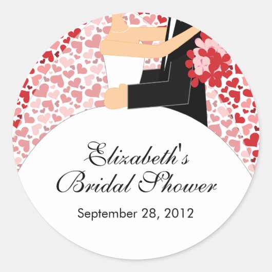 Heart Bride Groom Brautparty Sticker Rotes Button (Vorderseite)