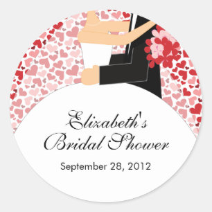 Heart Bride Groom Brautparty Sticker Rotes Button