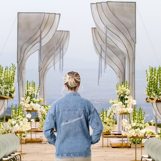 Heart Bridesmaid Wedding Bridal Junggeselinnen-Abs Jeansjacke