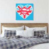Heart British S-Shield Leinwanddruck (Insitu (Schlafzimmer))