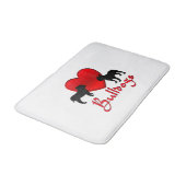 Heart Bulldogs Badematte (Schrägansicht)