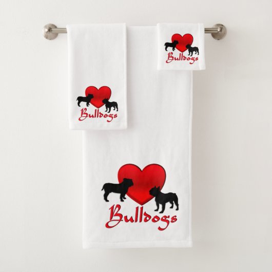 Heart Bulldogs Badhandtuch Set (Insitu)