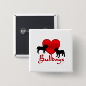 Heart Bulldogs Button (Vorne & Hinten)