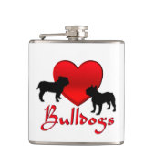 Heart Bulldogs Flachmann (Vorderseite)