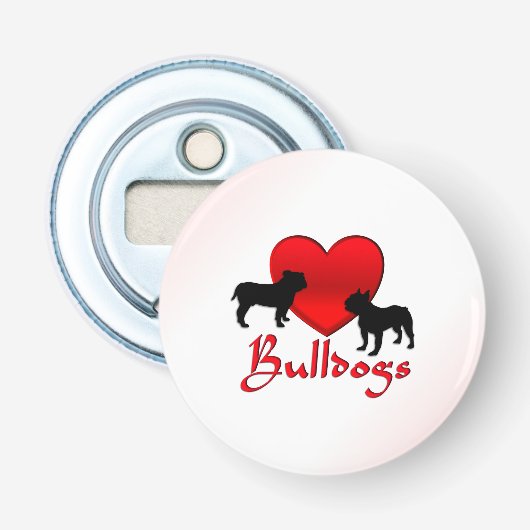 Heart Bulldogs Flaschenöffner (Vorderseite)