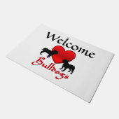 Heart Bulldogs Fußmatte (Schrägansicht)