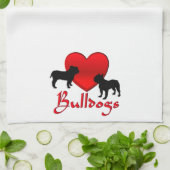 Heart Bulldogs Geschirrtuch (Gefaltet)