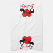 Heart Bulldogs Geschirrtuch (Vertikal)
