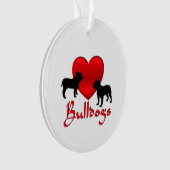 Heart Bulldogs Ornament (Vorderseite)