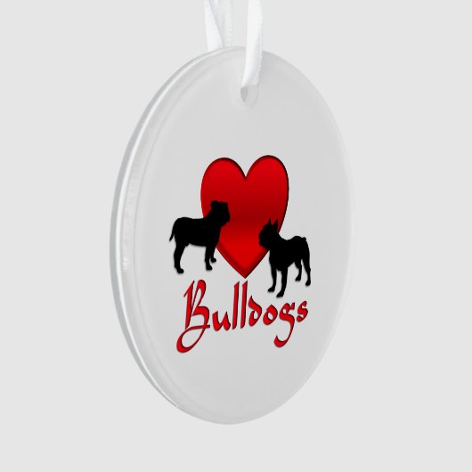 Heart Bulldogs Ornament (Vorderseite)