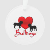 Heart Bulldogs Ornament (Vorderseite)