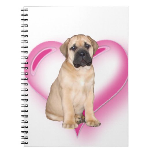 Heart Bullmastiff Welpe Notizblock (Vorderseite)