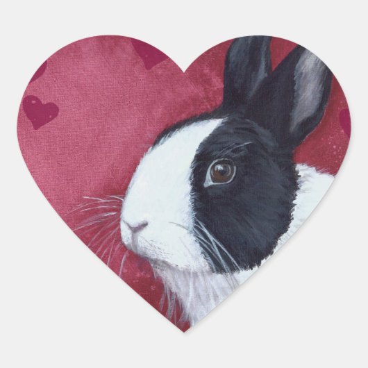 Heart Bunny Sticker (Vorderseite)