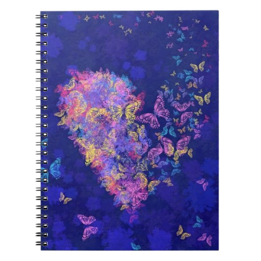 Heart Butterflies Notebook Notizblock (Vorderseite)