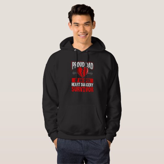 Heart Bypass Heart Transplant Survivor Open Heart Hoodie (Vorne ganz)