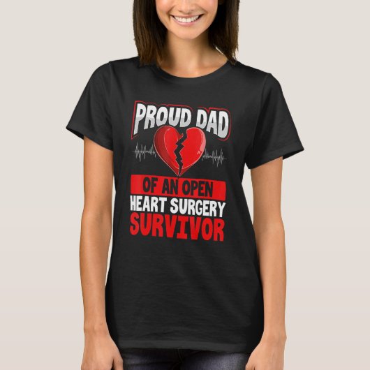 Heart Bypass Heart Transplant Survivor Open Heart  T-Shirt (Vorderseite)