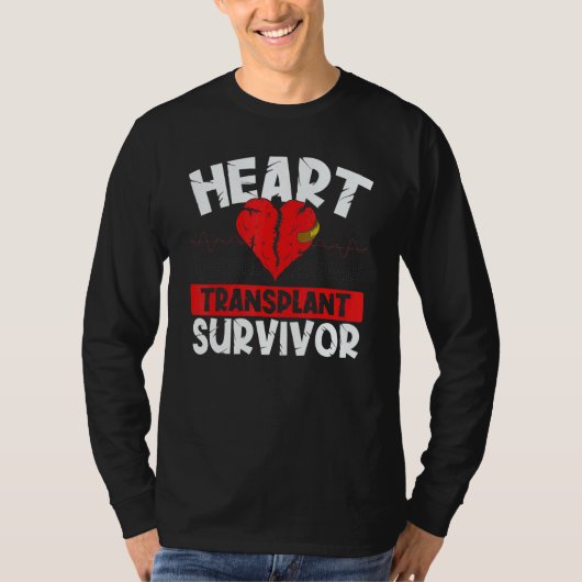 Heart Bypass Heart Transplant Survivor Open Heart  T-Shirt (Vorderseite)