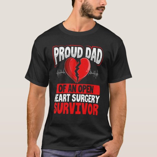 Heart Bypass Heart Transplant Survivor Open Heart T-Shirt (Vorderseite)