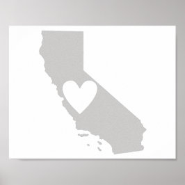 Heart California Staat Silhouette Poster