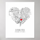 Heart Canberra City Map (Australien) Poster (Vorne)