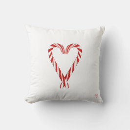 Heart Candy Cane Reversible Throw Pillow Kissen