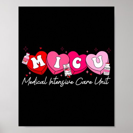 Heart Candy Micu Nurse Valentine's Day Medical Cri Poster (Vorne)