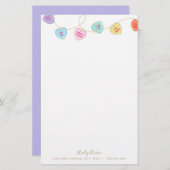 Heart Candy Personalisiert Stationery Briefpapier (Vorne/Hinten)
