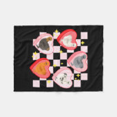 Heart Candy Silkie Chicken Valentine Farmer Animal Fleecedecke (Vorderseite (Horizontal))