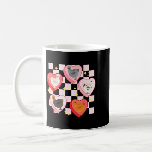 Heart Candy Silkie Chicken Valentine Farmer Animal Kaffeetasse (Links)