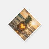Heart Carved In a Pineapple On a Beach Serviette (Ecke)
