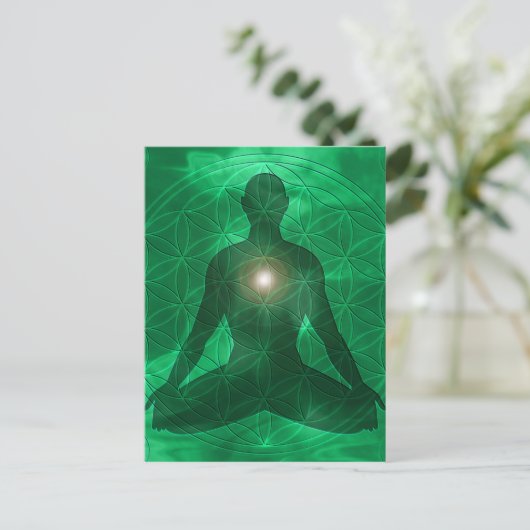 Heart Chakra Anahata Postkarte (Stehend Vorderseite)