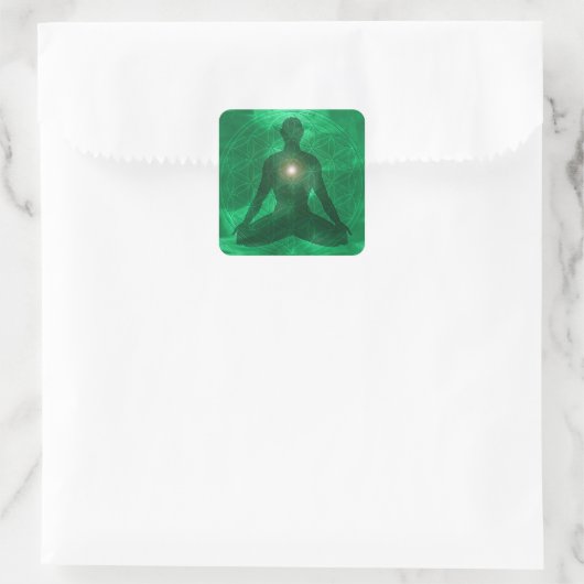 Heart Chakra Anahata Quadratischer Aufkleber (Tasche)
