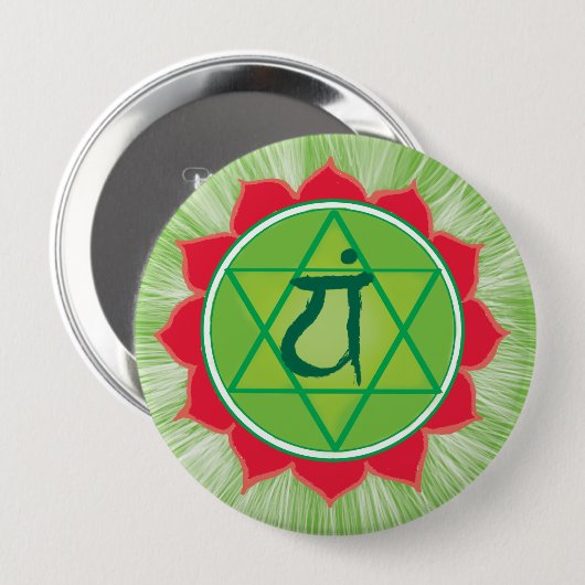 Heart Chakra Anahata Riant Round Abzeichen Button (Vorne & Hinten)