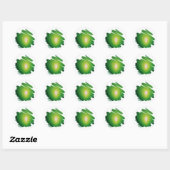Heart Chakra Green Energy Spirals Round Sticker (Blatt)