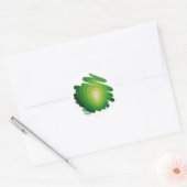 Heart Chakra Green Energy Spirals Round Sticker (Umschlag)