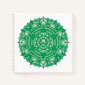 Heart Chakra Mandala Green Square Notebook Notizblock (Vorderseite)