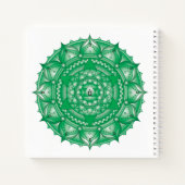 Heart Chakra Mandala Green Square Notebook Notizblock (Rückseite)