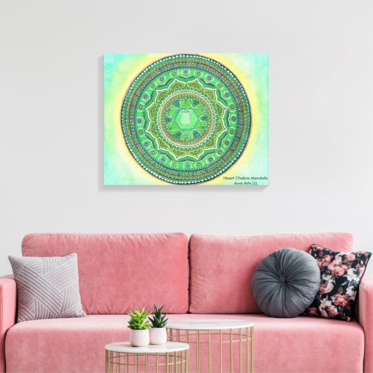 Heart Chakra Mandala Leinwand Art (Insitu (Wohnzimmer))