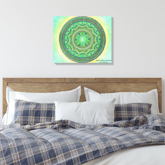 Heart Chakra Mandala Leinwand Art (Insitu (Schlafzimmer))