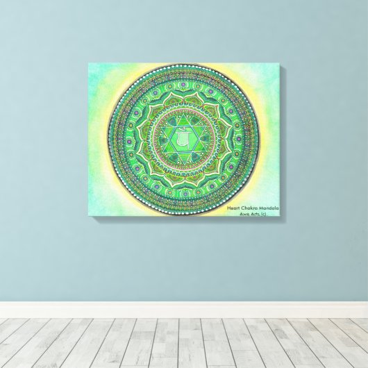Heart Chakra Mandala Leinwand Art (Insitu (Holzboden))