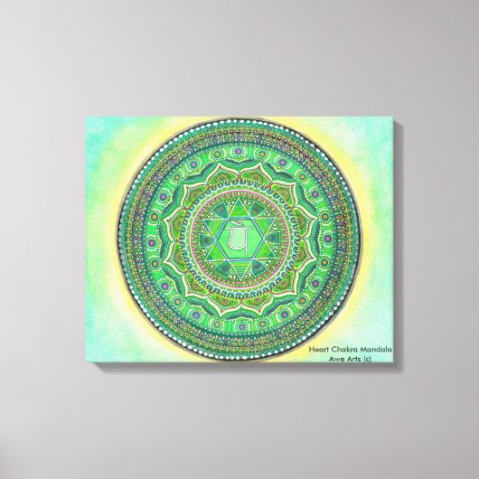 Heart Chakra Mandala Leinwand Art (Vorderseite)