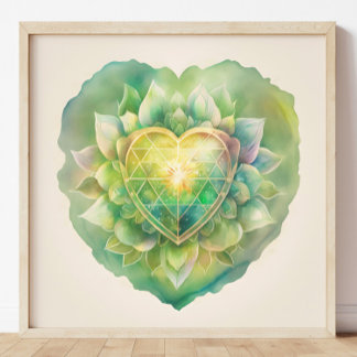 Heart Chakra Watercolor Malerei Poster