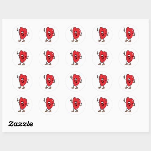 Heart Character Sticker (Blatt)