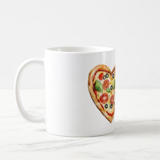 Heart Cheese Vegetable Pizza Kaffeetasse (Links)