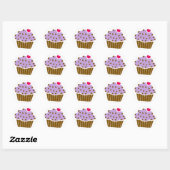 Heart Choco Chip Blueberry Cupcake Runder Aufkleber (Blatt)