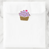Heart Choco Chip Blueberry Cupcake Runder Aufkleber (Tasche)